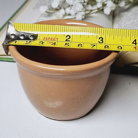 Vtg Weller Custard Cup Ramekin Light Brown Earthenware Retro Cup Small Planter - Picture 7 of 9